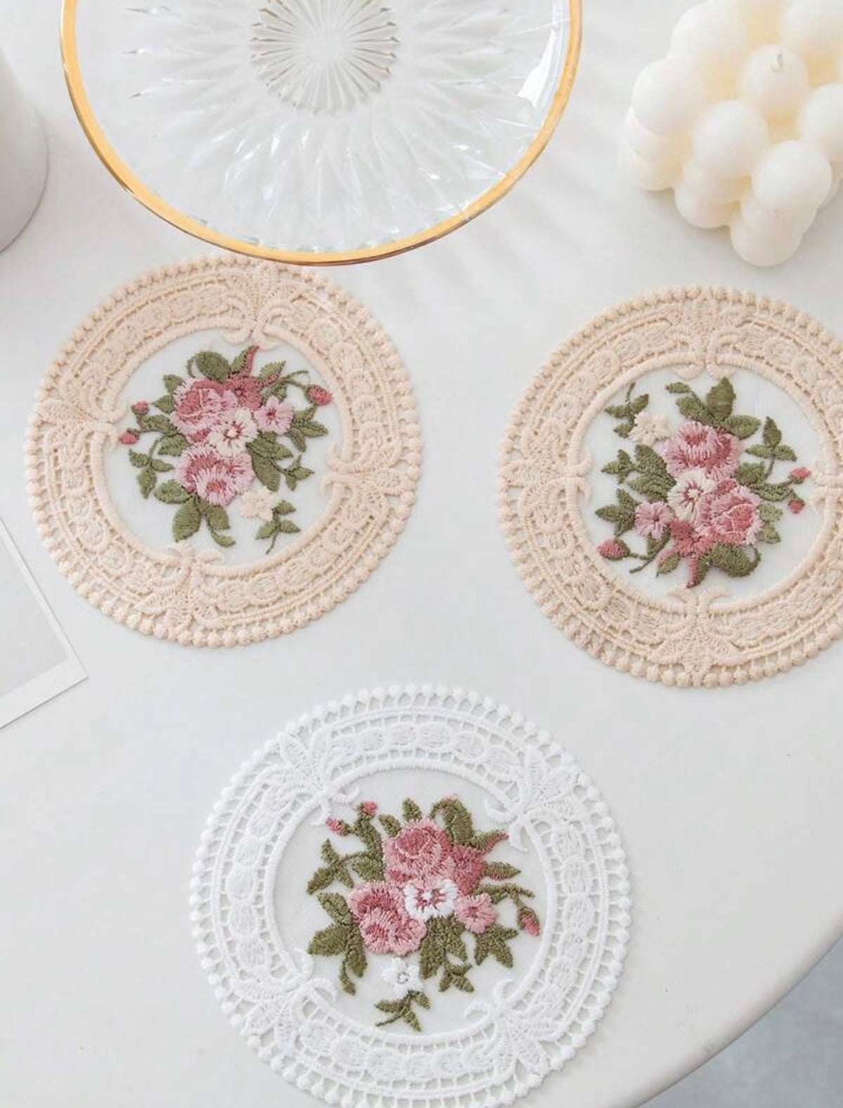 Lace Coasters Set of 4
