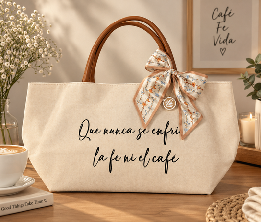 Tote Bag with Mini Scarf and Keychain